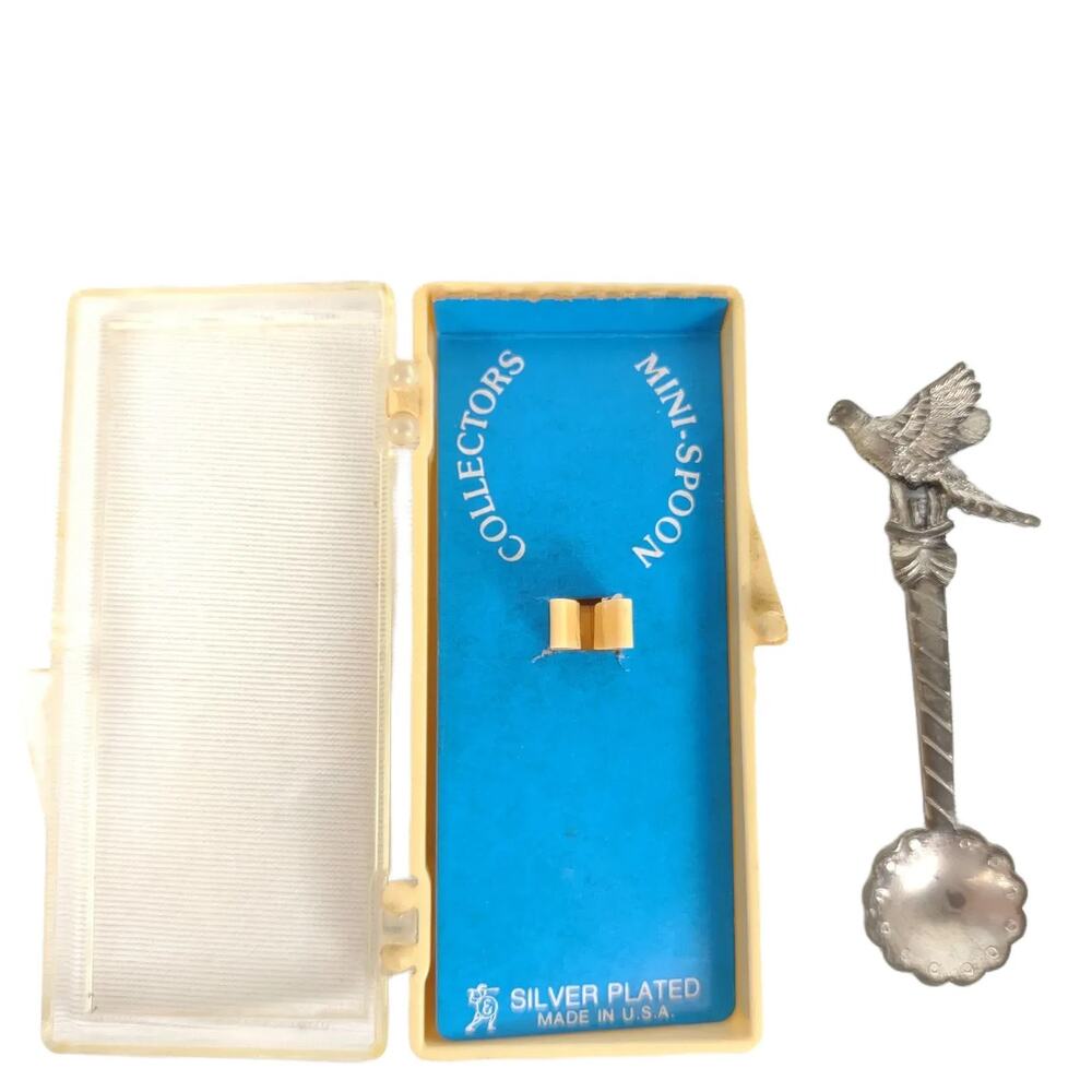 Vintage Silverplate Dove or Quail Bird Miniature Collector's Spoon, Made in USA‎